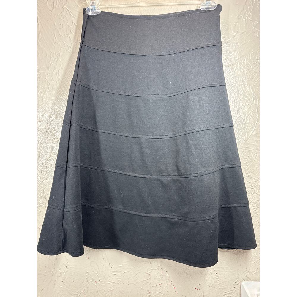 Linea Domani Womens Black Skirt Zip Up Waist Tiered‎ Stretch Size 2